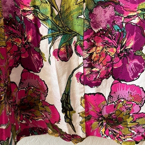 Lane Bryant Size 18 White Multi Color Floral A-Line Mini Skirt - Picture 5 of 9